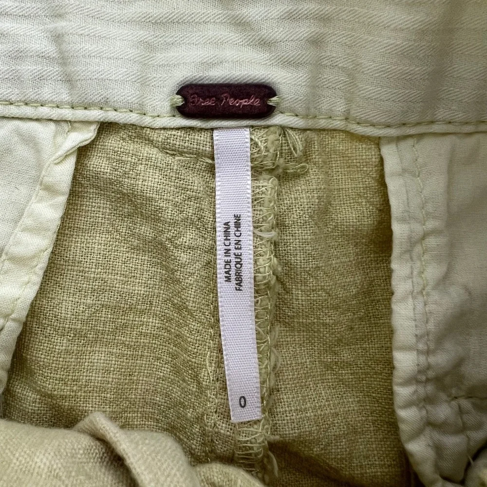 Free People Yellow Paperbag Shorts 0 High Rise Belted Boho Coastal‎ Summer